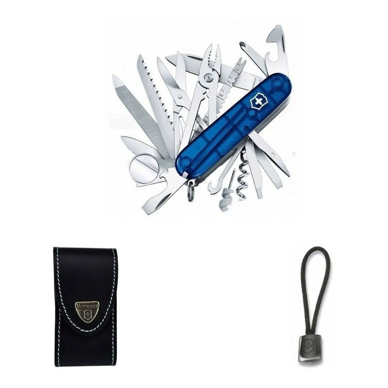 Navaja Victorinox Swisschamp, Funda Piel Y Cordon + Grabado