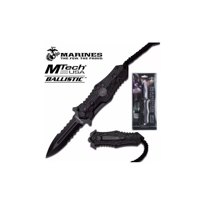Navaja Tactica Mtech Gecko Negra Marines Cn Licencia Oficial