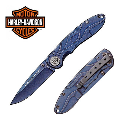 Navaja Harley Davidson Tec X® Tk-b (t0114.5b)clip Azul Stone