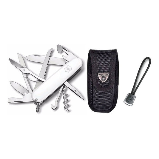 Navaja Victorinox Huntsman Blanca Con Funda+ Cordón+ Grabado