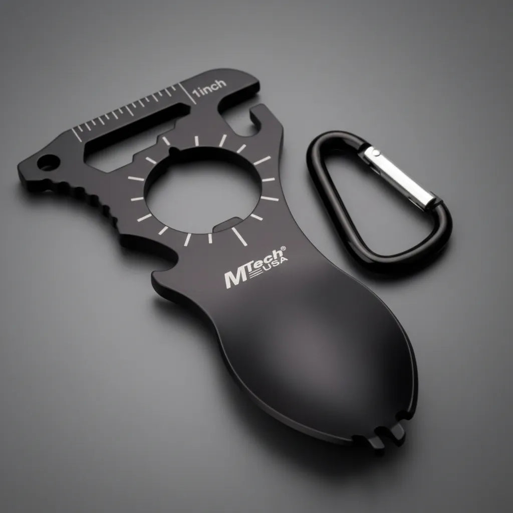 Multiusos Mtech Con Juego De Cubiertos Para Campismo Negro