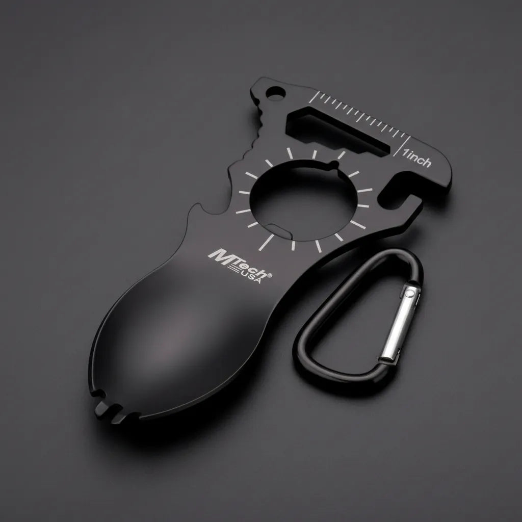 Multiusos Mtech Con Juego De Cubiertos Para Campismo Negro