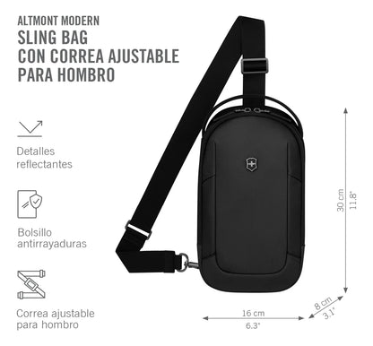 Bolso Mariconera Victorinox Altmont Modern Sling Bag, Negro Negro Liso