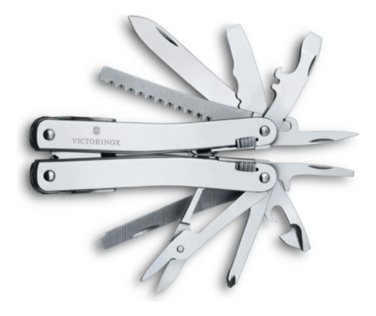 Multiherramienta Swiss Tool Spirit X Plus Con Funda De Piel Color Plateado 3.0235.L