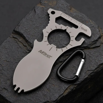 Multiherramienta Mtech Con Juego De Cubiertos Para Campismo - GRIS
