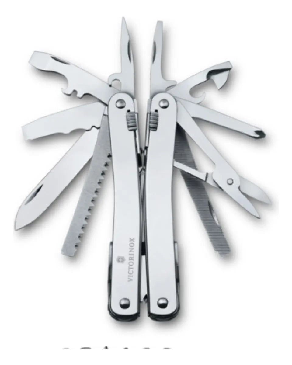 Multiherramienta Swiss Tool Spirit X Plus Con Funda De Piel Color Plateado 3.0235.L