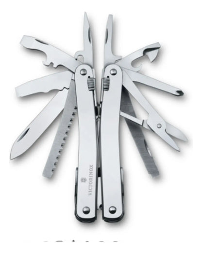 Multiherramienta Swiss Tool Spirit X Plus Con Funda De Piel Color Plateado 3.0235.L