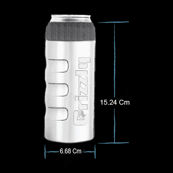 Portalatas Marca Grizzly Charcoal Grip Slim Bote Delgado 12oz