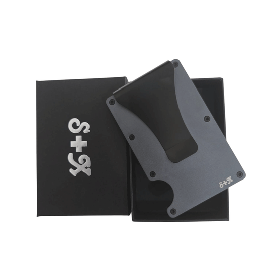 Money Clip S + X Para Tarjetas Y Billetes De Alta Calidad Con Personalizado Laser - Gris Oscuro
