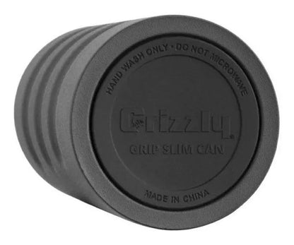 Portalatas Marca Grizzly Charcoa Grip Slim Bote Delgado 12oz