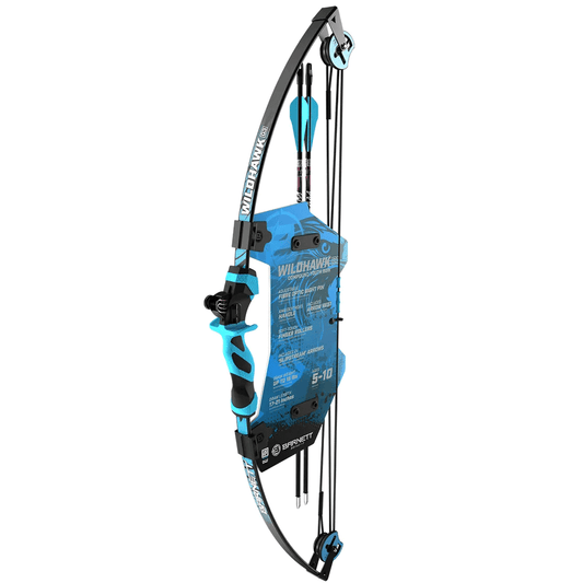 Arco Barnett Compuesto Juvenil Wildhawk Con 2 Flechas 15 Lbs - Azul