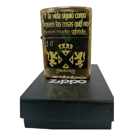 Encendedor Zippo Original En Oferta Por Errores De Grabado - Dorado Espejo