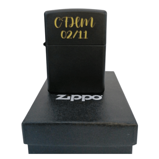 Encendedor Zippo Original En Oferta Por Errores De Grabado - Negro