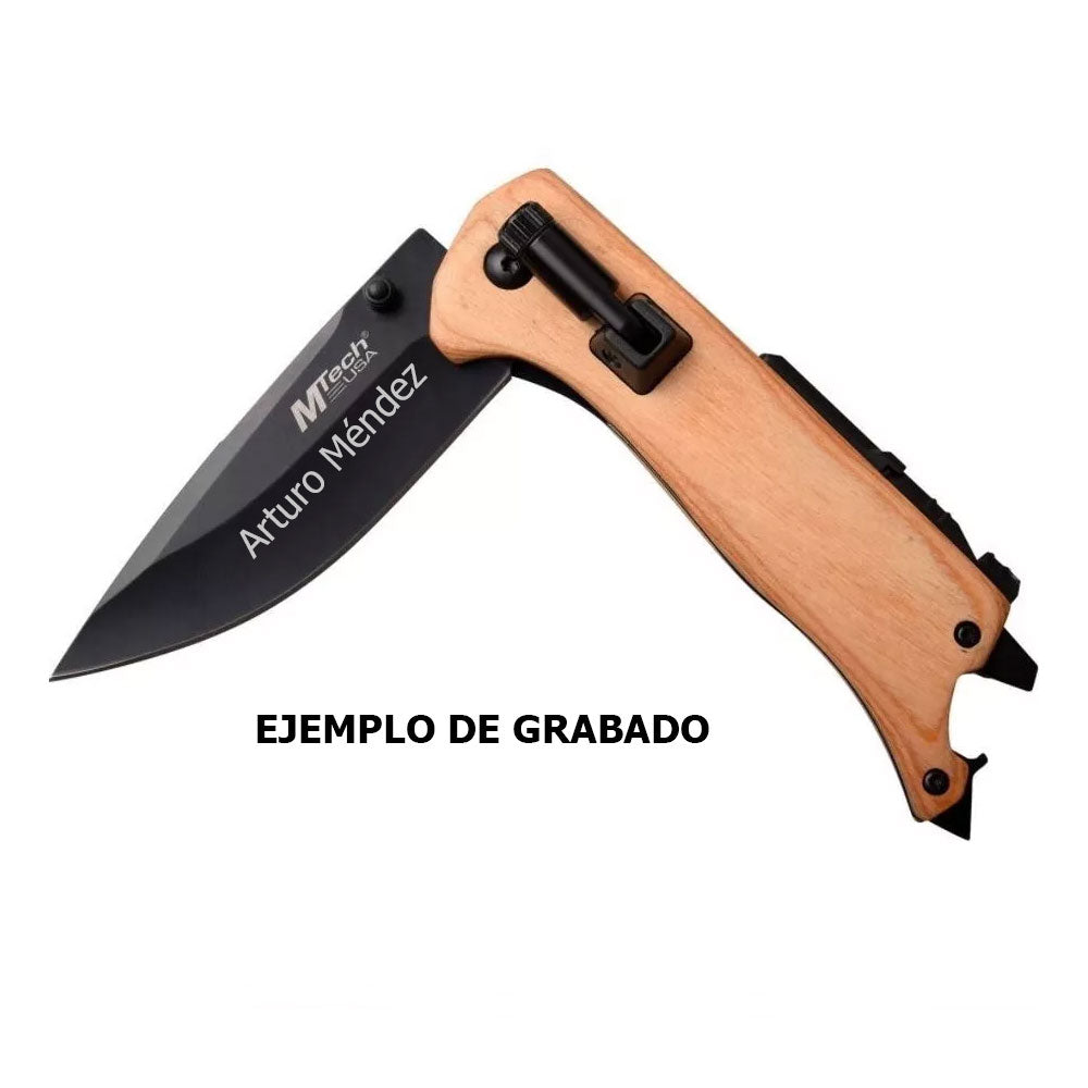 Navaja Mtech Usa Apertura Manual Con Tu Nombre En La Hoja