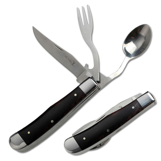 Navaja Elk Ridge Para Acampar Con Cuchara Tenedor Y Cuchillo