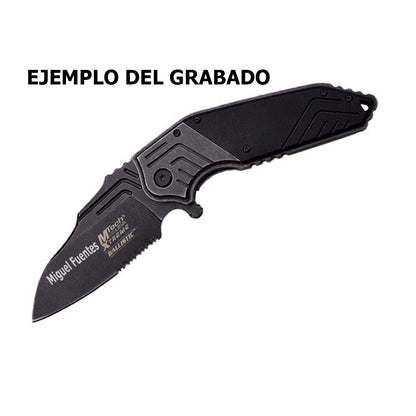 Navaja M-tech Ballistic Apertura Asistida Por Resorte Personalizada con Laser en la Hoja