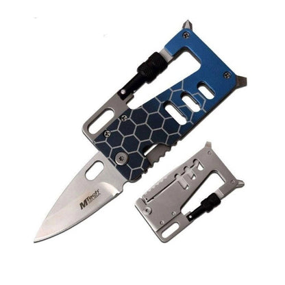Navaja Multiusos M-tech Usa Azul Tipo Tarjetero - MT-989BL