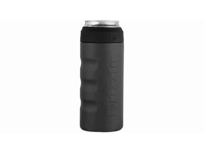 Portalatas Marca Grizzly Charcoal Grip Slim Bote Delgado 12oz