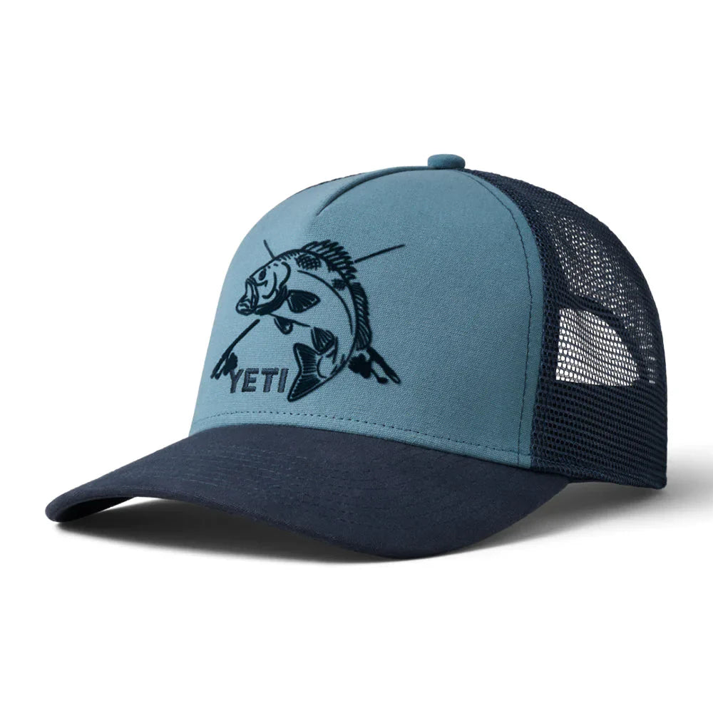 Gorra Fishing Bass Trucker Hat Deep Blue/Navy Marca YETI