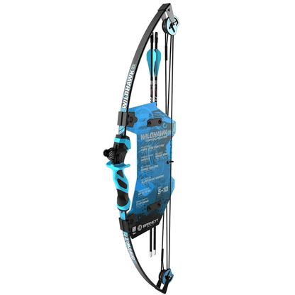 Arco Barnett Compuesto Juvenil Wildhawk Con 2 Flechas 15 Lbs - Azul - SUIZA + XTREME