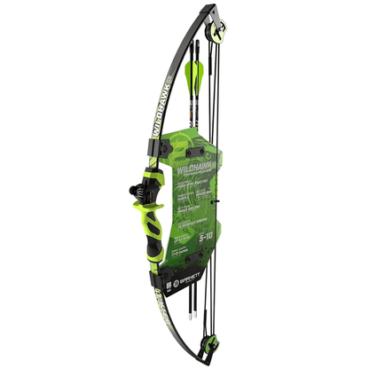 Arco Barnett Compuesto Juvenil Wildhawk Con 2 Flechas 15 Lbs - Verde - SUIZA + XTREME