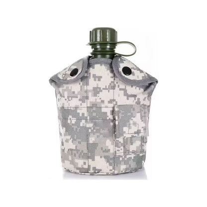 Cantimplora De Alta Calidad De 1 Litro Con Base De Aluminio - Gris Pixelado - SUIZA + XTREME