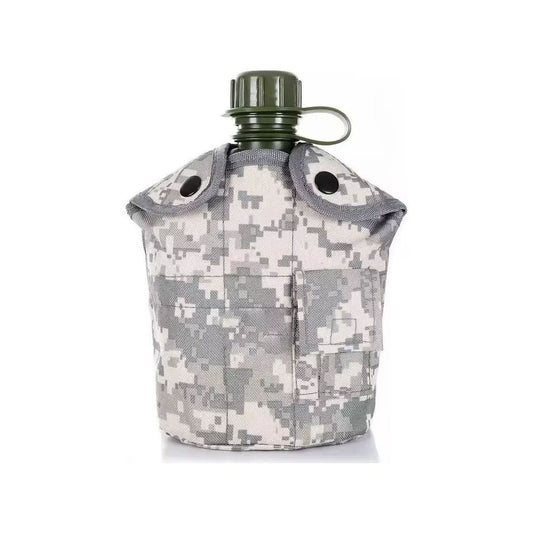 Cantimplora De Alta Calidad De 1 Litro Con Base De Aluminio - Gris Pixelado - SUIZA + XTREME