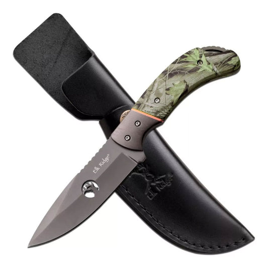 Cuchillo De Caceria Full Tang Elk Ridge 554 Camo Con Personalizado Laser en la hoja - SUIZA + XTREME
