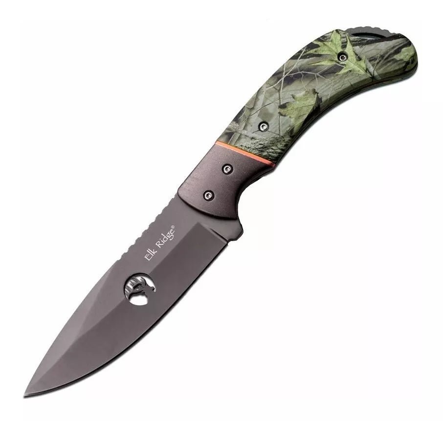 Cuchillo De Caceria Full Tang Elk Ridge 554 Camo Con Personalizado Laser en la hoja - SUIZA + XTREME