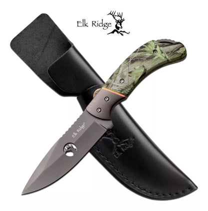 Cuchillo De Caceria Full Tang Elk Ridge 554 Camo Con Personalizado Laser en la hoja - SUIZA + XTREME