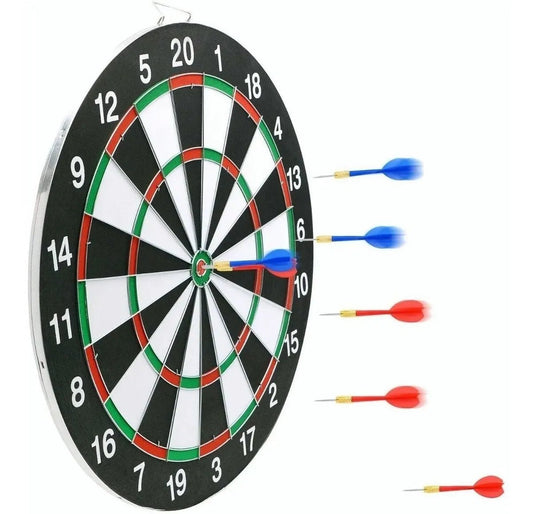Dardera DeTiro Al Blanco Diana 6 Dardos Doble Cara 17 de Pulgadas - SUIZA + XTREME