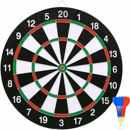 Dardera DeTiro Al Blanco Diana 6 Dardos Doble Cara 17 de Pulgadas - SUIZA + XTREME