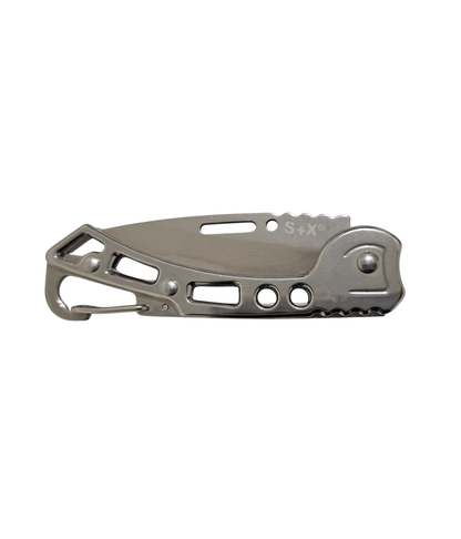 Elegante Navaja Marca S+x Plegable De Acero Inoxidable - Plata