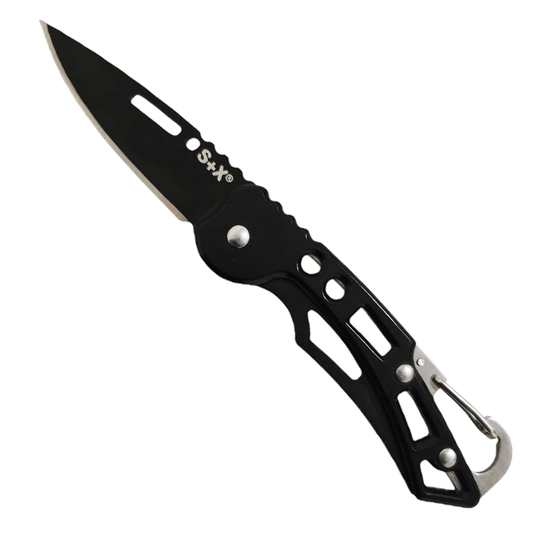 Elegante Navaja Marca S+x Plegable De Acero Inoxidable - Negra