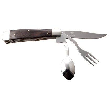 Navaja Elk Ridge Para Acampar Con Cuchara Tenedor Y Cuchillo con Personalizado Laser en la Hoja