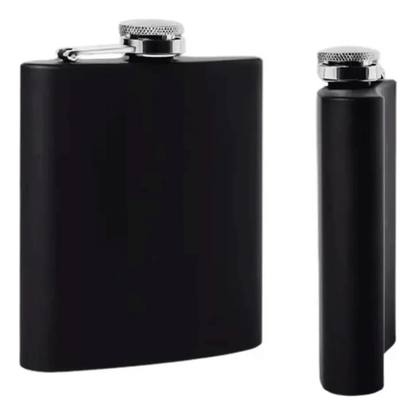 Licorera Anfora 7oz Bolsillo Acero Inoxidable Personalizada - Negra - SUIZA + XTREME