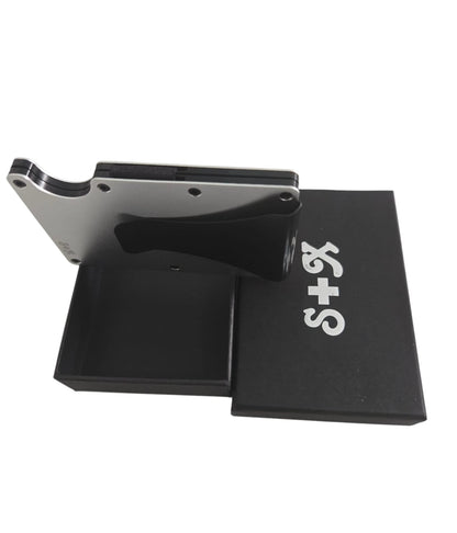 Money Clip S + X Para Tarjetas Y Billetes De Alta Calidad Con Personalizado Laser - Gris Metalico - SUIZA + XTREME