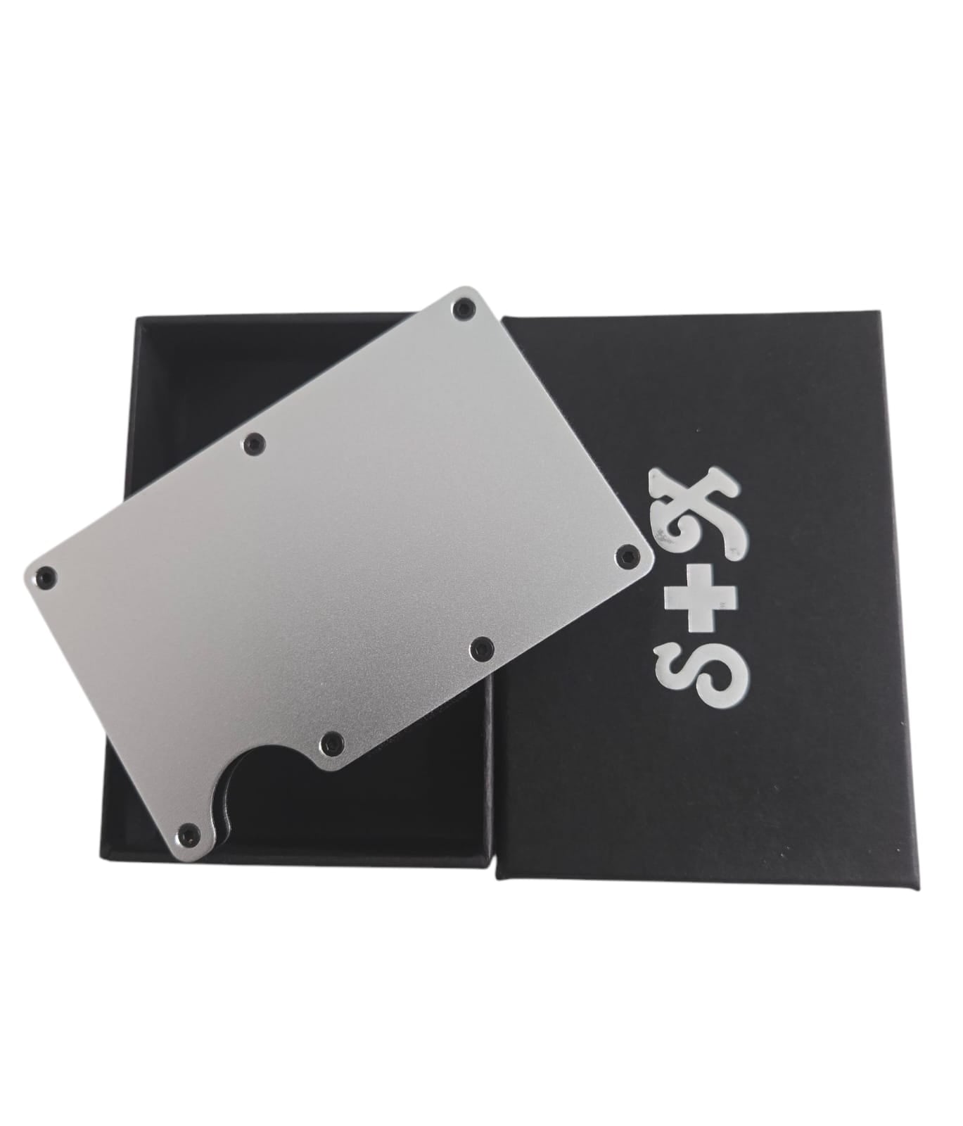 Money Clip S + X Para Tarjetas Y Billetes De Alta Calidad Con Personalizado Laser - Gris Metalico - SUIZA + XTREME