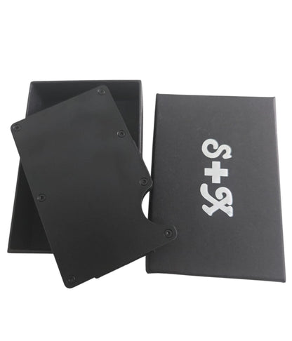 Money Clip S + X Para Tarjetas Y Billetes De Alta Calidad Con Personalizado Laser - Negro - SUIZA + XTREME