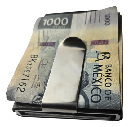 Money Clip Tarjetero Ejecutivo, Muy Elegante Marca S+x - Gris oscuro - SUIZA + XTREME
