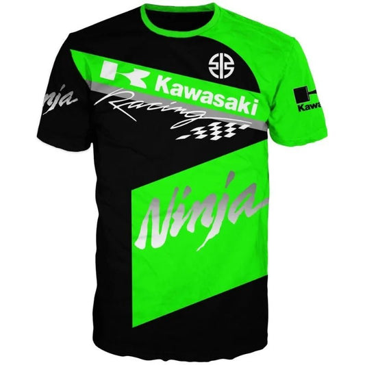 Nueva camiseta Kawasaki 2025, camiseta deportiva de manga larga transpirable de secado rápido, camiseta de calle de moda estampada para hombre de carreras de motos - SUIZA + XTREME