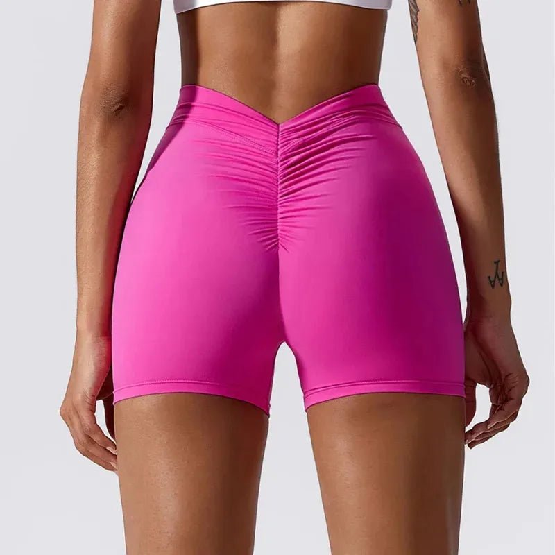 Pantalones cortos de yoga con espalda en V para mujer, para entrenamiento en el gimnasio, push up, deportivos, ajustados, mallas de ciclismo, ropa deportiva jdkg - SUIZA + XTREME