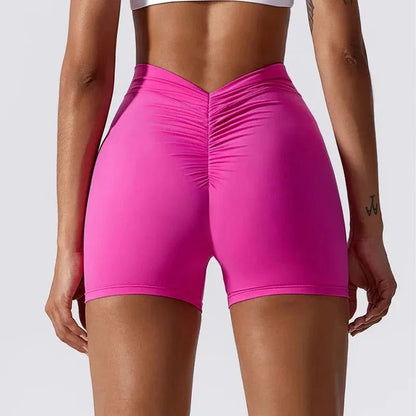 Pantalones cortos de yoga con espalda en V para mujer, para entrenamiento en el gimnasio, push up, deportivos, ajustados, mallas de ciclismo, ropa deportiva jdkg - SUIZA + XTREME