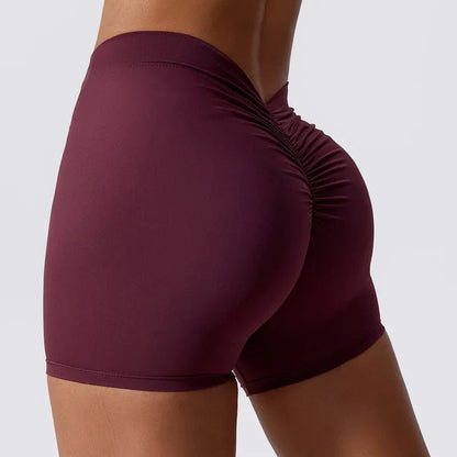 Pantalones cortos de yoga con espalda en V para mujer, para entrenamiento en el gimnasio, push up, deportivos, ajustados, mallas de ciclismo, ropa deportiva jdkg - SUIZA + XTREME