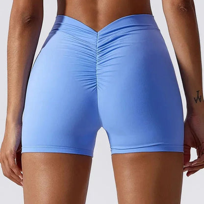 Pantalones cortos de yoga con espalda en V para mujer, para entrenamiento en el gimnasio, push up, deportivos, ajustados, mallas de ciclismo, ropa deportiva jdkg - SUIZA + XTREME