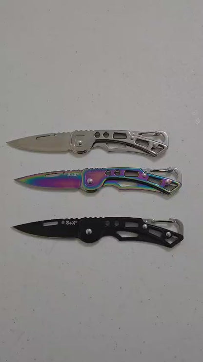 Elegante Navaja Marca S+x Plegable De Acero Inoxidable - Negra