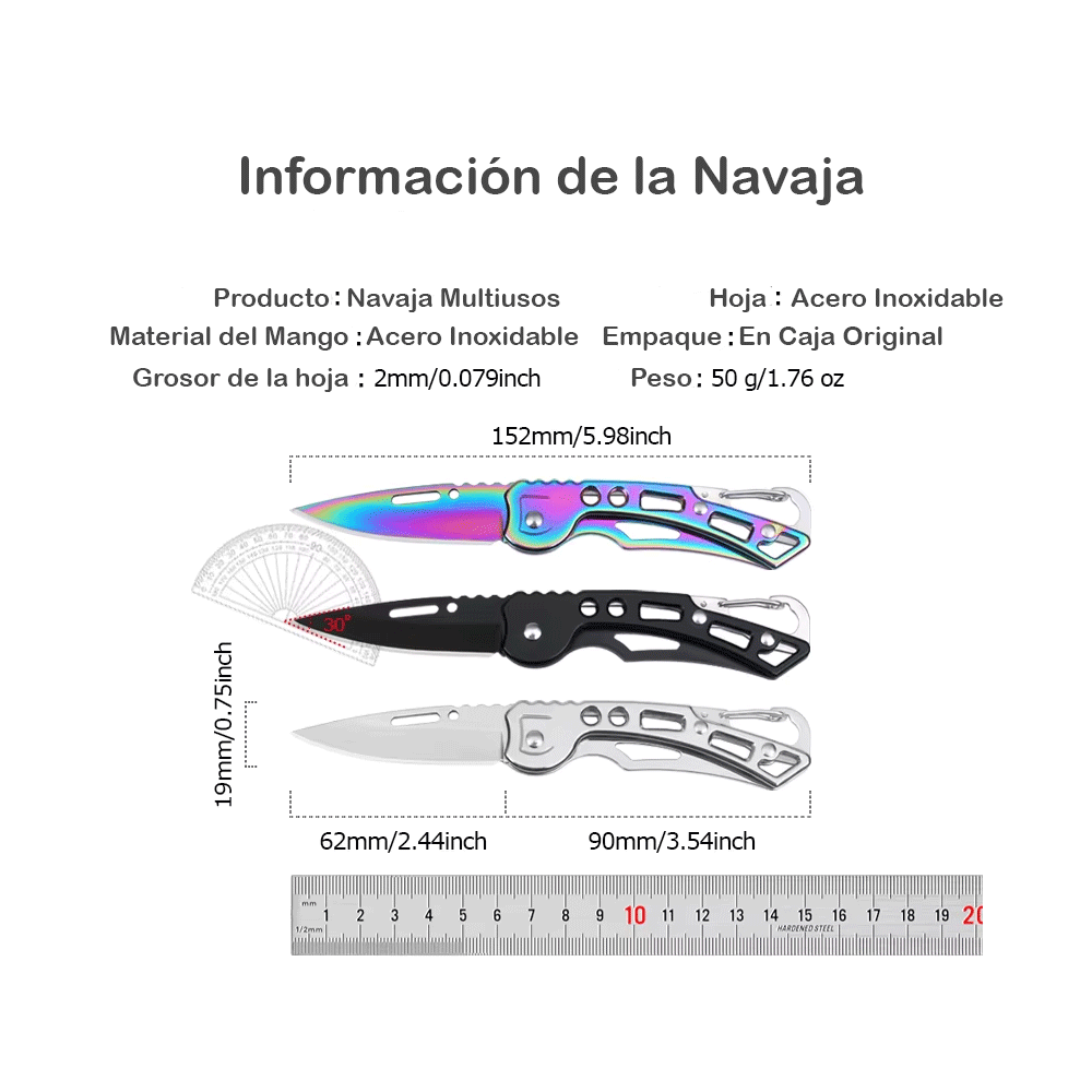 Elegante Navaja Marca S+x Plegable De Acero Inoxidable - Negra