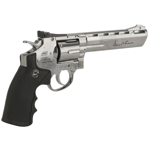 Revolver Dan Wesson 6" Níquel Full Metal CO2 de Postas Calibre .177(4.5mm) - SUIZA + XTREME