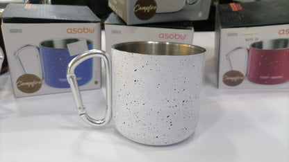 Taza Termica Asobu De Campismo Acero Inoxidable Doble Pared Con Grabado Personalizado Laser - Blanca - SUIZA + XTREME
