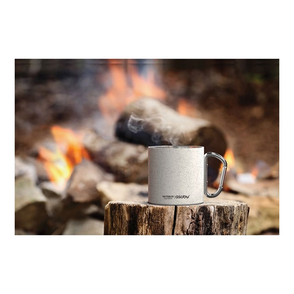 Taza Termica Asobu De Campismo Acero Inoxidable Doble Pared Con Grabado Personalizado Laser - Blanca - SUIZA + XTREME